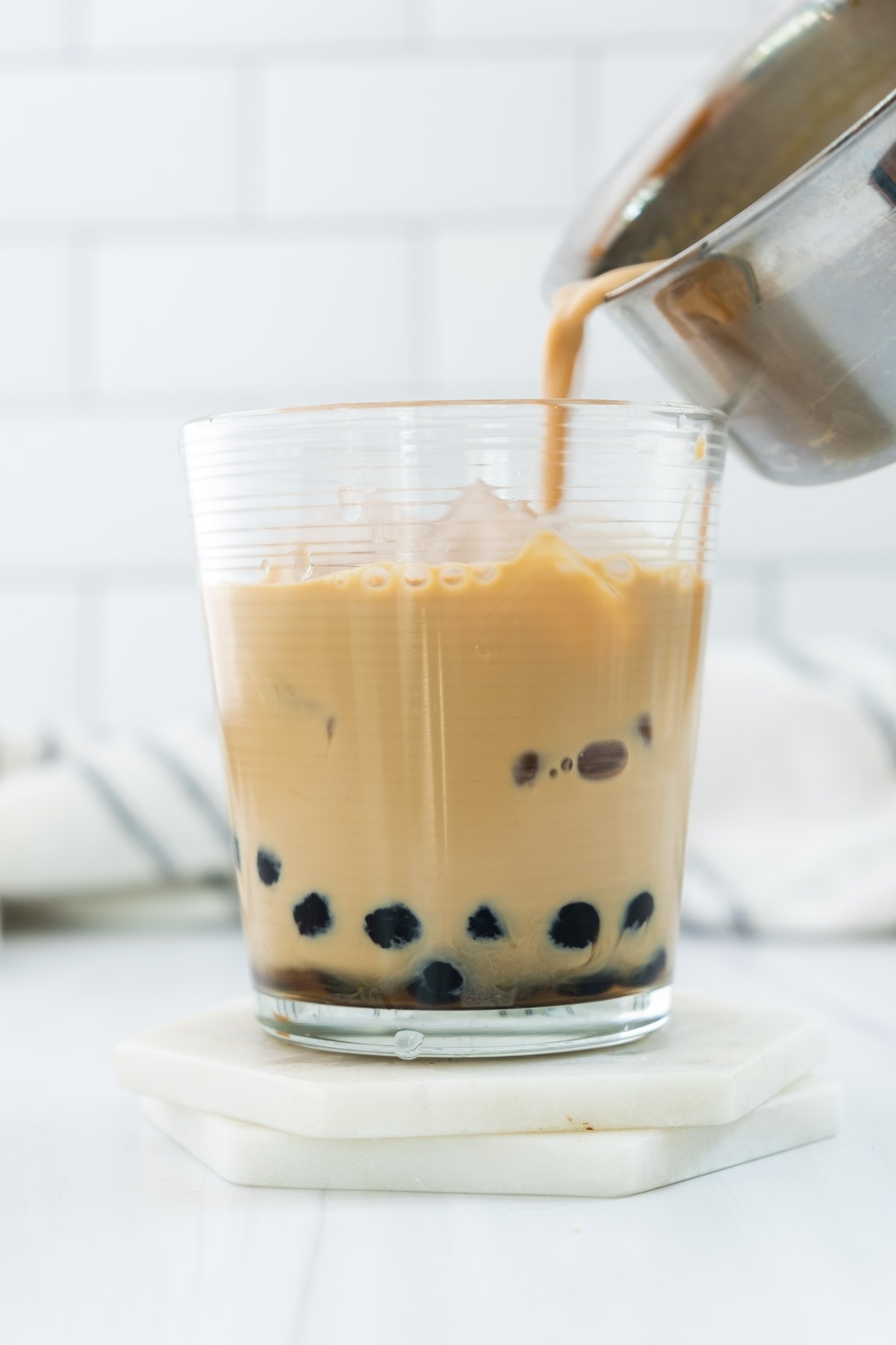 add tea steeped in milk