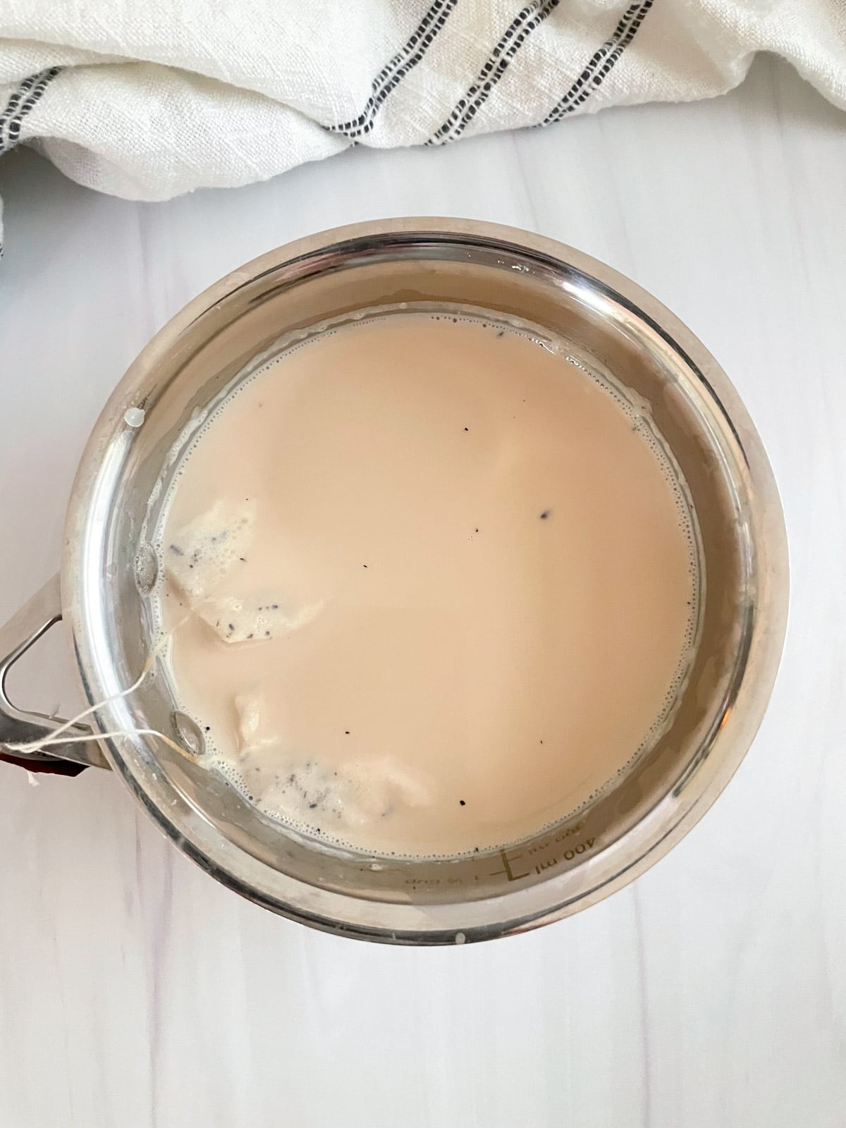 steep tea in milk